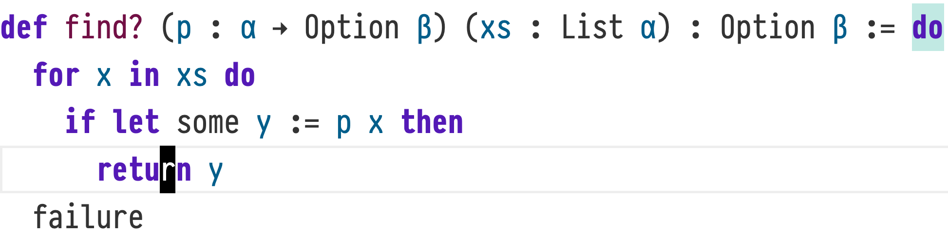 Highlighting do from return